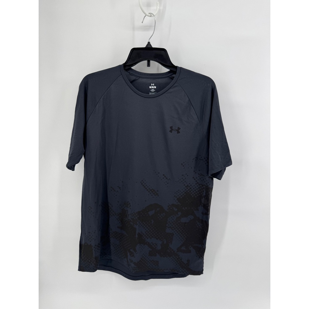 Under Armour Men Tech Graphic Short Sleeve T-Shirt Gray Loose Fit 93816 Medium